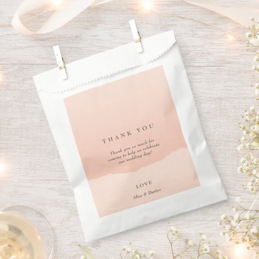 Einfache Minimalistische Blush farbenfrohe Hochzei Geschenktütchen (Ausgeschnitten)
