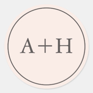 Einfache Minimalistische Blush-Hochzeiten Runder Aufkleber