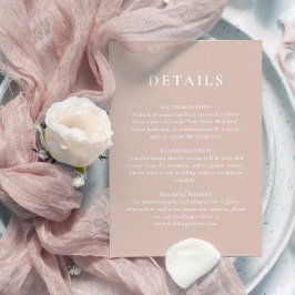 Einfache Minimalistische Blush White Wedding Detai Begleitkarte