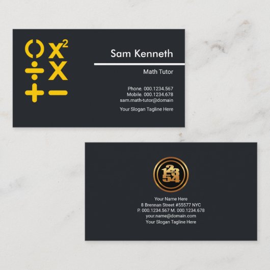 Einfache Minimalistische BODMAS Math Symbol Math T Visitenkarte (Vorne/Hinten)