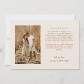 Einfache Minimalistische Boho Earthy Heart Script  Dankeskarte (Rückseite)