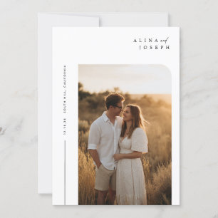 Einfache Minimalistische Boho Foto Hochzeit Einladung