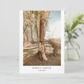 Einfache Minimalistische Boho Wedding 2 Fotos Einladung (Stehend Vorderseite)