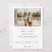 Einfache Minimalistische Boho Wedding 2 Fotos Einladung (Rückseite)