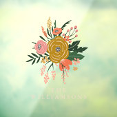 Einfache Minimalistische botanische Blume Personal Fensteraufkleber (Blatt 3)