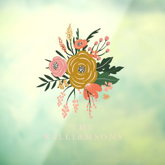 Einfache Minimalistische botanische Blume Personal Fensteraufkleber (Blatt 3)