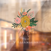 Einfache Minimalistische botanische Blume Personal Fensteraufkleber (Blatt 2)