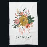 Einfache Minimalistische botanische Blume Personal Geschirrtuch<br><div class="desc">Einfache Minimalistische botanische Blume Personalisiert Küchentücher</div>