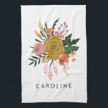 Einfache Minimalistische botanische Blume Personal Geschirrtuch<br><div class="desc">Einfache Minimalistische botanische Blume Personalisiert Küchentücher</div>