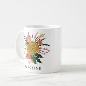 Einfache Minimalistische botanische Blume Personal Kaffeetasse (Vorderseite Links)
