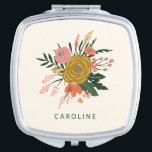 Einfache Minimalistische botanische Blume Personal Taschenspiegel<br><div class="desc">Einfache Minimalistische botanische Blume Personalisiert Compact Mirror</div>