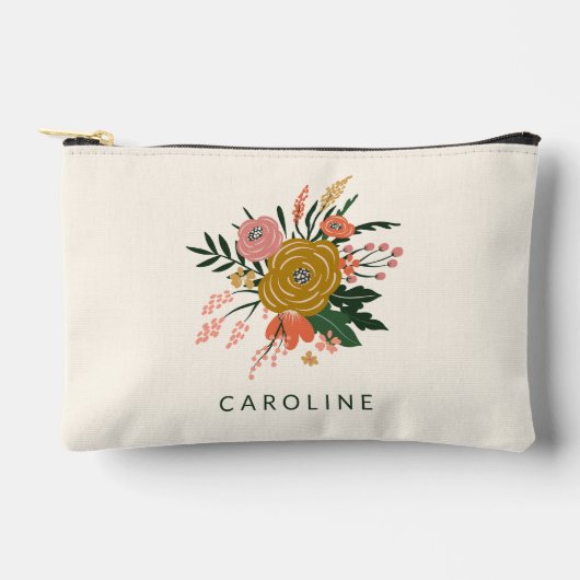 Einfache Minimalistische botanische Blume Personal Zubehörtasche (Vorderseite)