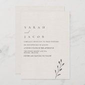 Einfache Minimalistische Botanische Hochzeit Einladung (Vorne/Hinten)