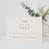 Einfache Minimalistische Botanische Hochzeit RSVP Karte (Stehend Vorderseite)