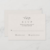 Einfache Minimalistische Botanische Hochzeit RSVP Karte (Vorne/Hinten)