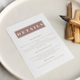 Einfache Minimalistische Braun Elegante Details Begleitkarte