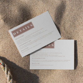 Einfache Minimalistische Braun Elegante Details Begleitkarte