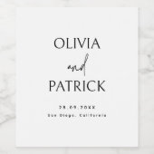 Einfache Minimalistische Braut- und Gräuelheirat Weinetikett (Einzelnes Label)