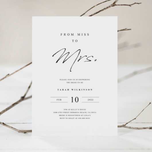 Einfache Minimalistische Brautdusche Einladung