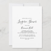 Einfache Minimalistische Bridal Lingerie Dusche Einladung (Vorderseite)