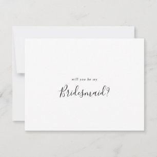 Einfache Minimalistische Bridesmaid-Initiative Mitteilungskarte