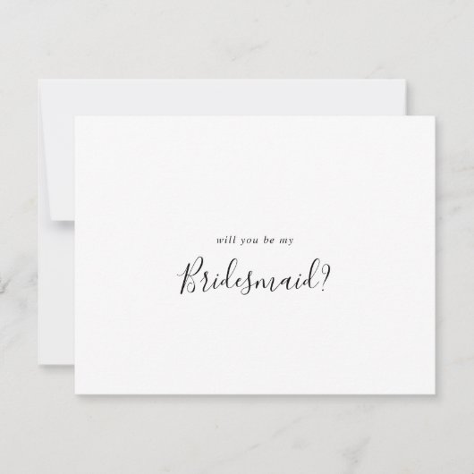 Einfache Minimalistische Bridesmaid-Initiative Mitteilungskarte (Vorderseite)