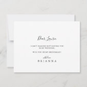 Einfache Minimalistische Bridesmaid-Initiative Mitteilungskarte (Rückseite)