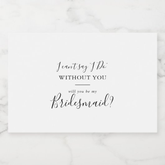 Einfache Minimalistische Bridesmaid-Initiative Schaumweinetikett (Einzelnes Label)
