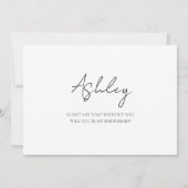 Einfache Minimalistische Bridesmaid-Vorschlagskart Einladung (Rückseite)