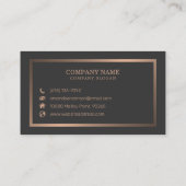 Einfache Minimalistische Bronze| Visitenkarte (Rückseite)