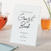 Einfache Minimalistische Buchung für Hochzeiten Sockelschild (In Situ)