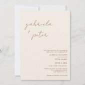 Einfache Minimalistische Burnt Orange | CremeWeddi Einladung (Vorderseite)