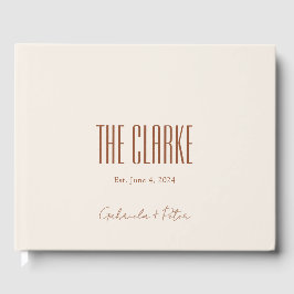 Einfache Minimalistische Burnt Orange | CremeWeddi Gästebuch