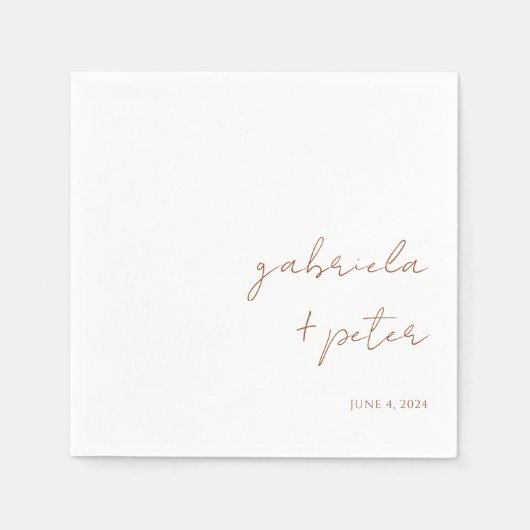 Einfache Minimalistische Burnt Orange Moderne Hoch Serviette (Vorderseite)