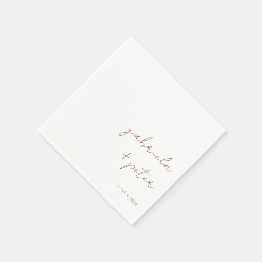 Einfache Minimalistische Burnt Orange Moderne Hoch Serviette (Ecke)