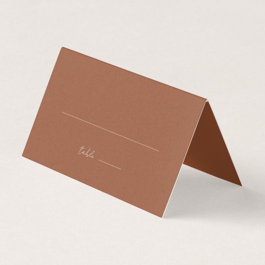 Einfache Minimalistische Burnt Orange Wedding Plat (Vorderseite)