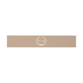 Einfache Minimalistische Champagner Beige Monogram Einladungsbanderole (Flach)