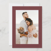 Einfache Minimalistische Cinnamon-Rose Hochzeit Einladung (Rückseite)