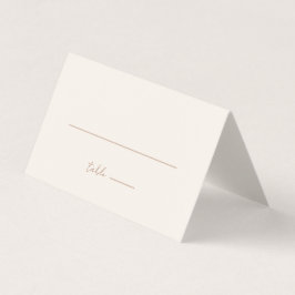 Einfache Minimalistische Creme Wedding Platzkarte