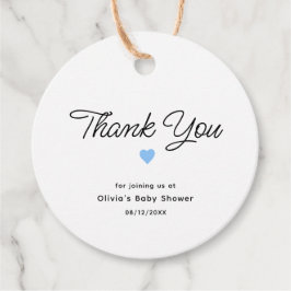 Einfache Minimalistische Custom Baby Shower Fevor Geschenkanhänger