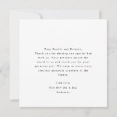 Einfache Minimalistische Dankeschön an Script Hear Dankeskarte (Rückseite)