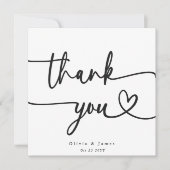 Einfache Minimalistische Dankeschön an Script Hear Dankeskarte (Vorderseite)