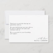 Einfache Minimalistische Dankeschön-Script | Schwa Dankeskarte (Rückseite)