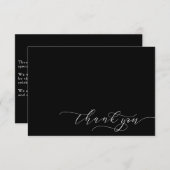 Einfache Minimalistische Dankeschön-Script | weiß Dankeskarte (Vorne/Hinten)