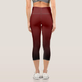 Einfache Minimalistische DARK RED to BLACK Ombre G Capri Leggings (Rückseite)