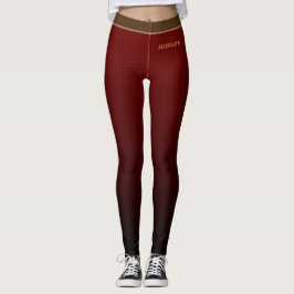 Einfache Minimalistische DARK RED to BLACK Ombre G Leggings