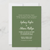 Einfache Minimalistische|Dark Sage Foto feierliche Einladung (Vorderseite)