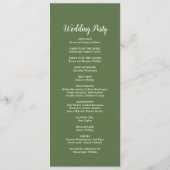 Einfache Minimalistische|Dark Sage Hochzeit Programm (Rückseite)