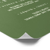 Einfache Minimalistische|Dark Sage Signature Cockt Poster (Ecke)