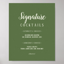 Einfache Minimalistische|Dark Sage Signature Cockt Poster